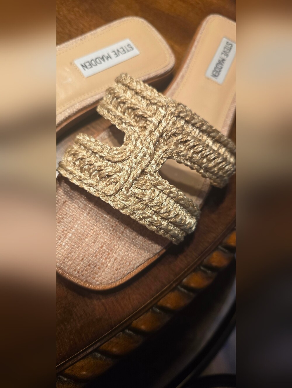 Steve Madden NWT Braided Jute Natural-Tone Slide Mules, Women's Sz 9.5 - Picture 3 of 4